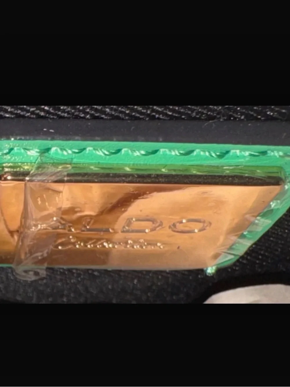 Aldo Green Crossbody Bag with Gold Chain and Crystal Snake Detail